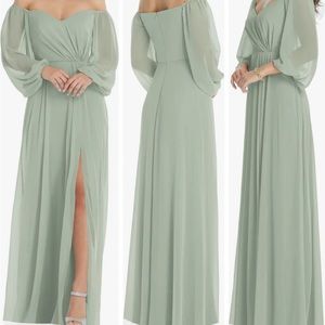 Sage green event dress